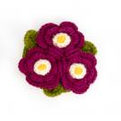 Purple flower corsage crocheted brooch