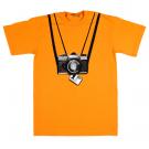 Camera press pass T shirt orange