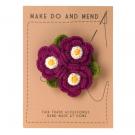 Purple flower corsage crocheted brooch